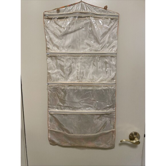 VTG Mod Brightly Colored Floral Travel Hanging Toiletry Bag Makeup Organizer 70s - Picture 6 of 10